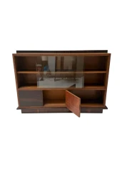 Art Deco Bookcase by Dutch Designer, Solid Oak & Macassar Ebony, 1930s